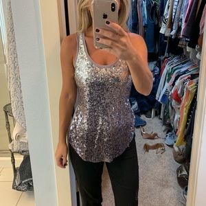 Express sequin tank top
